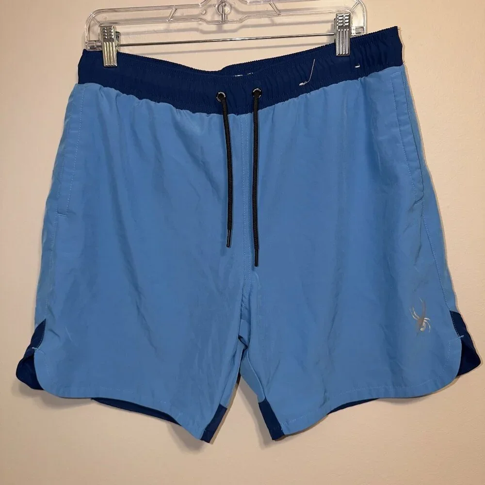 Spyder Swim Trunks Mens Size Large Blue Drawstring